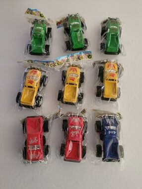 Cars Birthday Party Favors Pull Back Trucks Lot Of 9 Assorted Colors Kids Boys